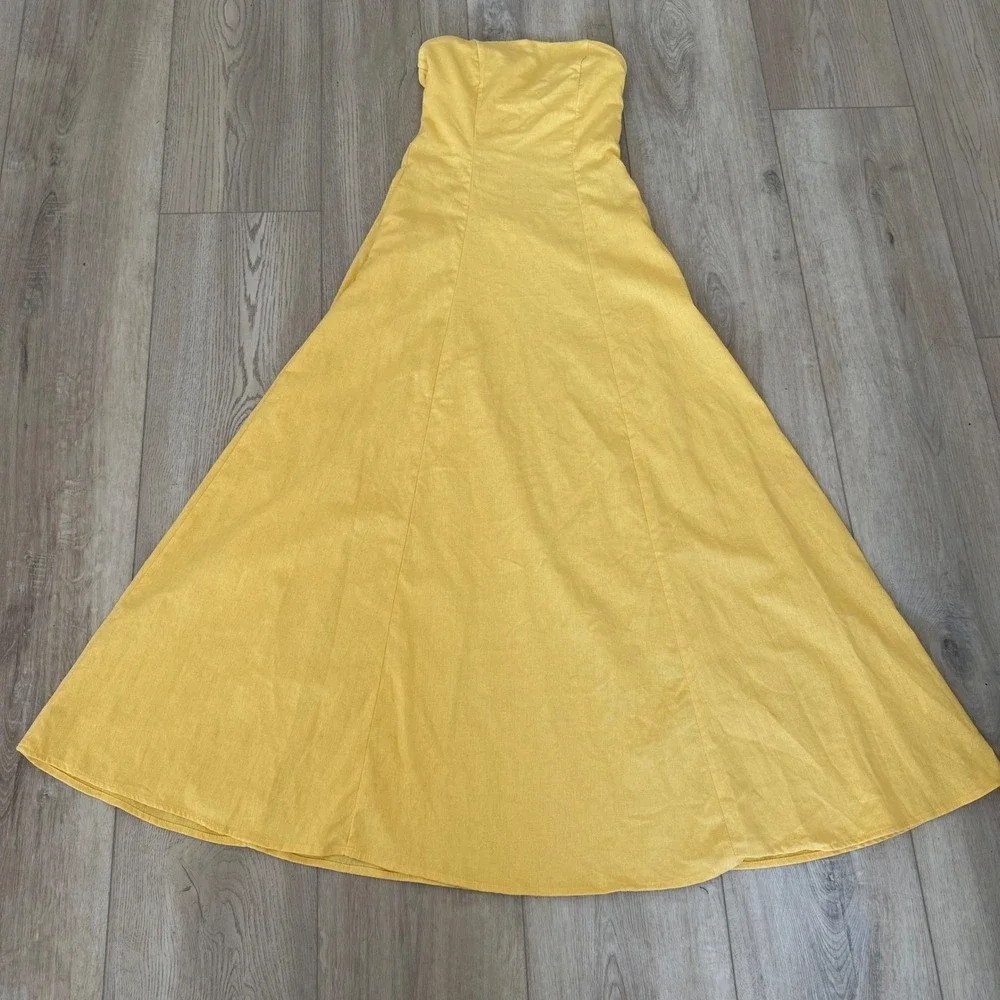 Strapless Yellow Maxi Dress